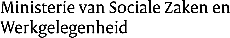 Logo Ministerie van Sociale Zaken en Werkgelegenheid - tekst